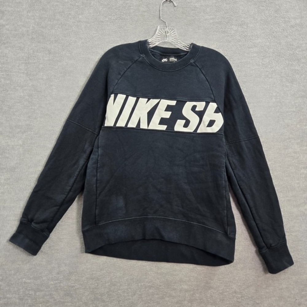 Nike SB Women Sweatshirt Large Black Swoosh‎ Logo Graphic Crew Neck Crew Neck